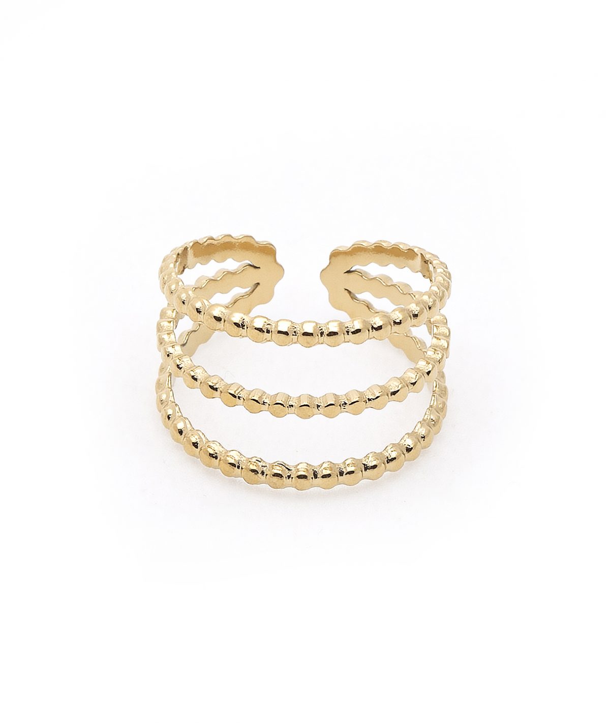 Gold Triple Bubble Ring by TFD