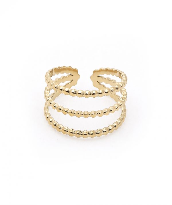 Gold Triple Bubble Ring by TFD
