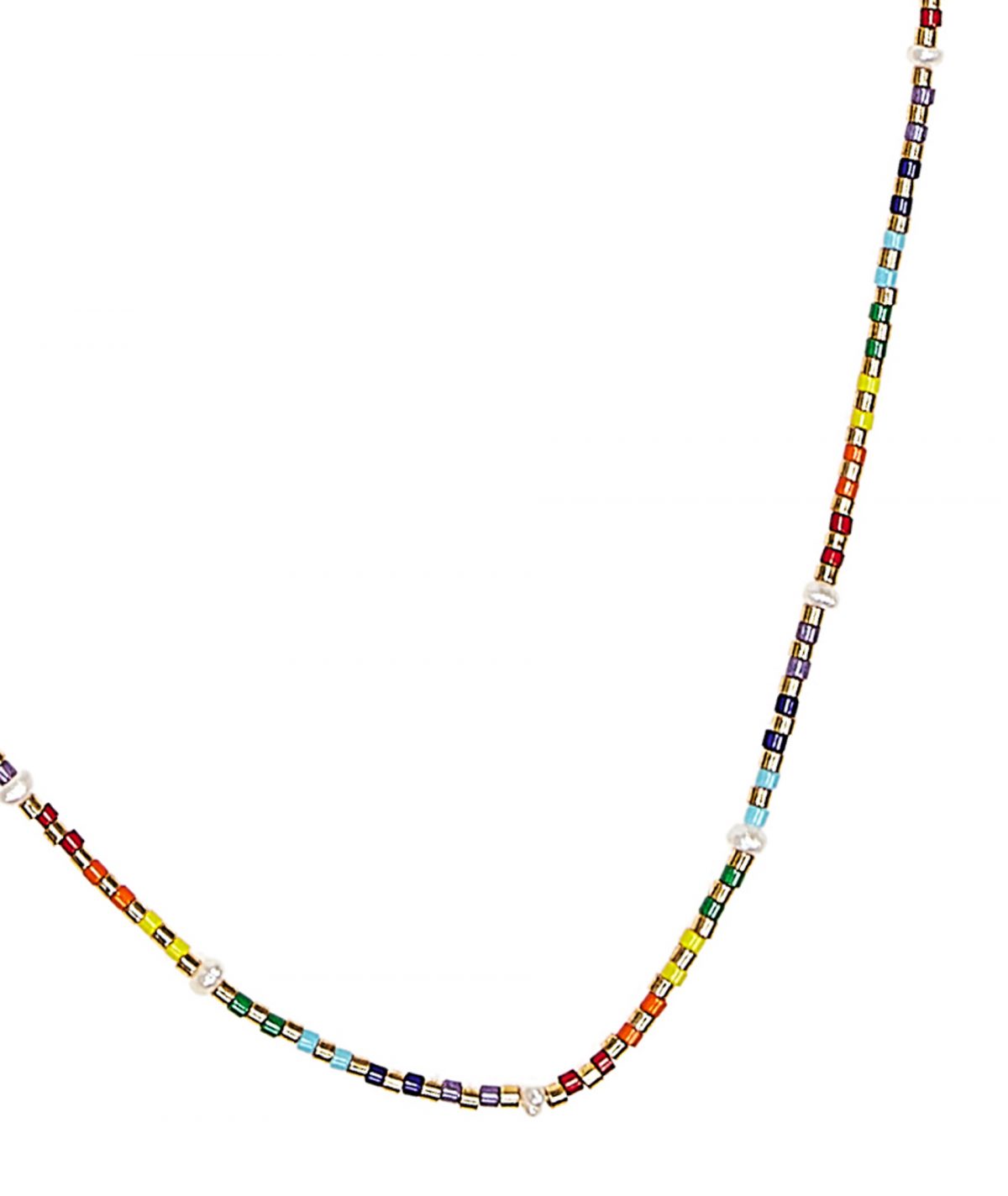 Multicoloured Stones and Pearl Necklace by TFD