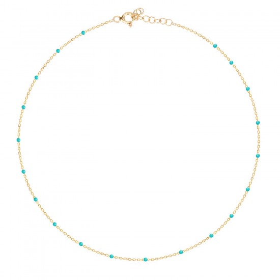 Multicoloured Enamel Gold Chain Necklace