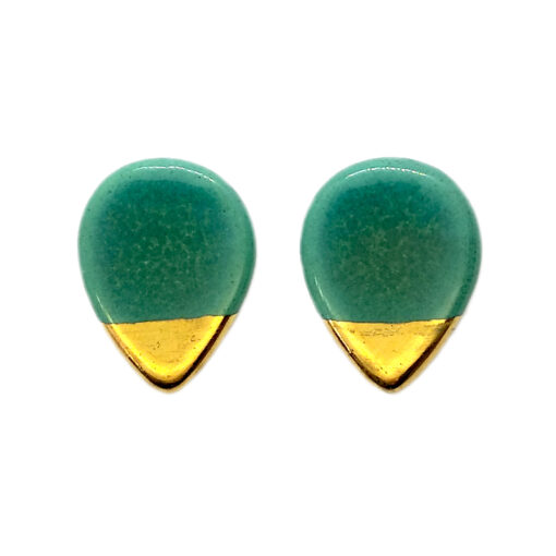 Emerald Green Stud Earrings by Nunako