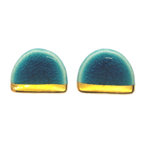 Sea Blue Stud Earrings by Nunako