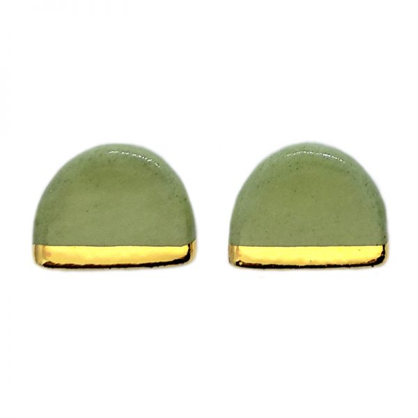 Light Green Stud Earrings by Nunako