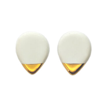 White Stud Earrings by Nunako