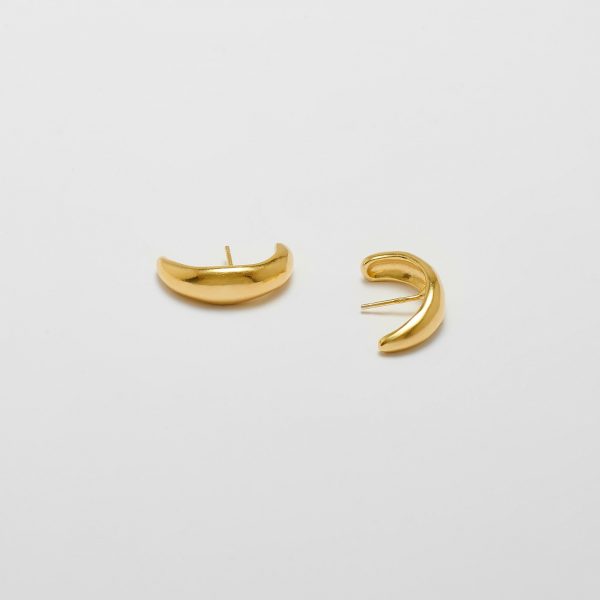 Gold Ocean Stud Earrings by Xoutou's