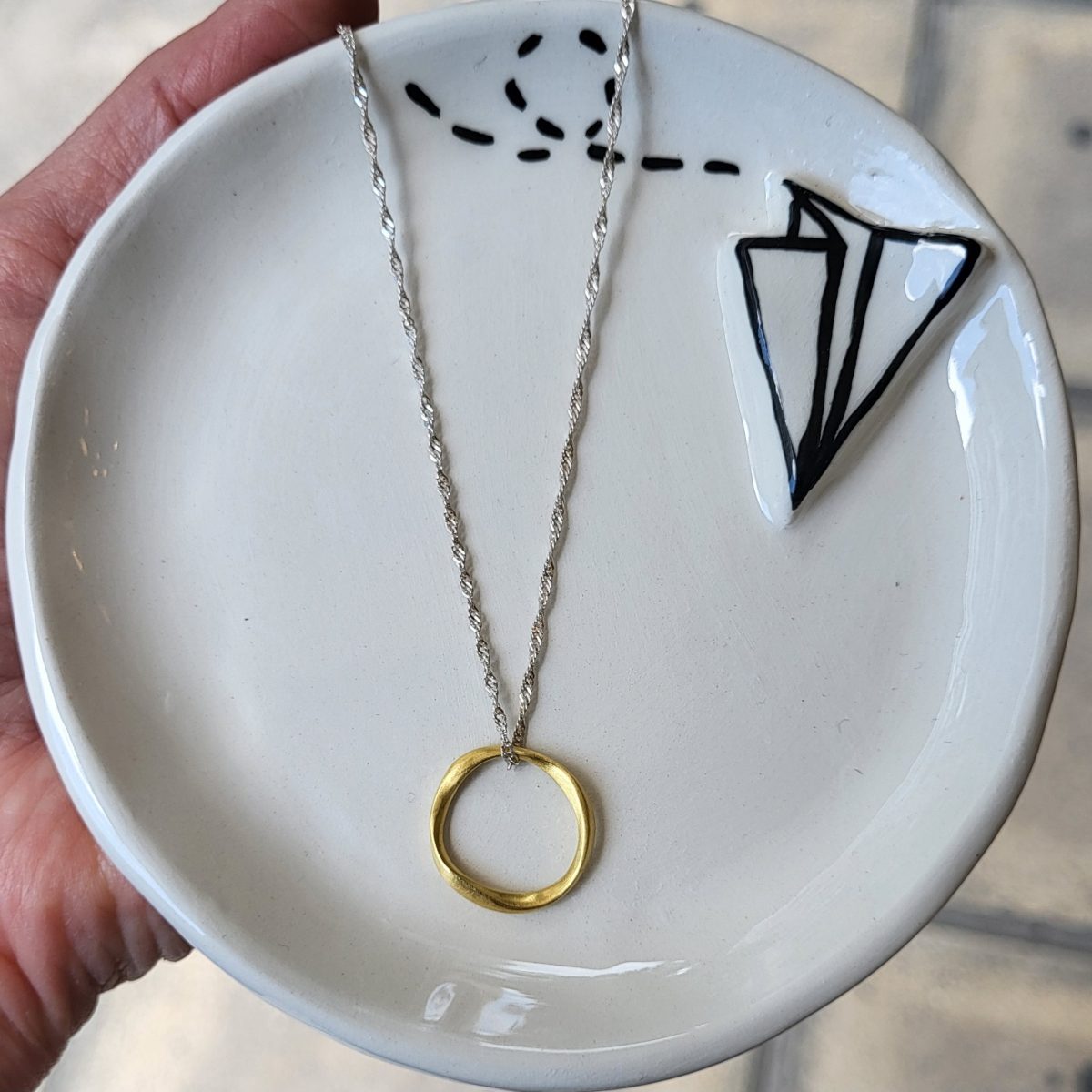 Gold and Silver Melted Wax Necklace by Xoutou's