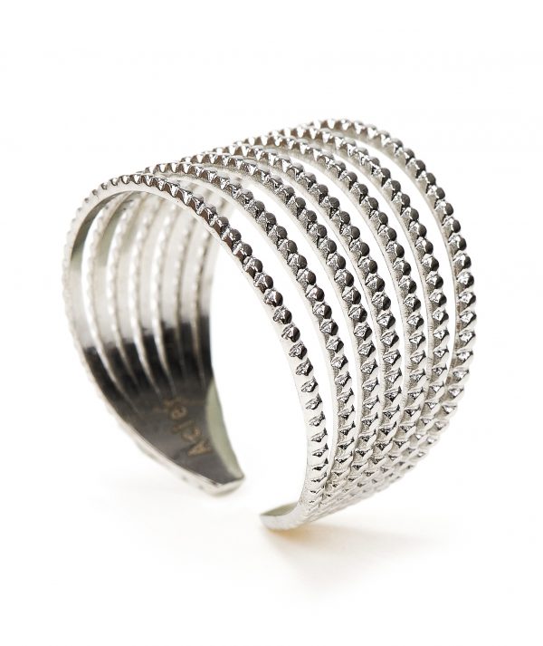 Silver 7 Lines Ring By TFD