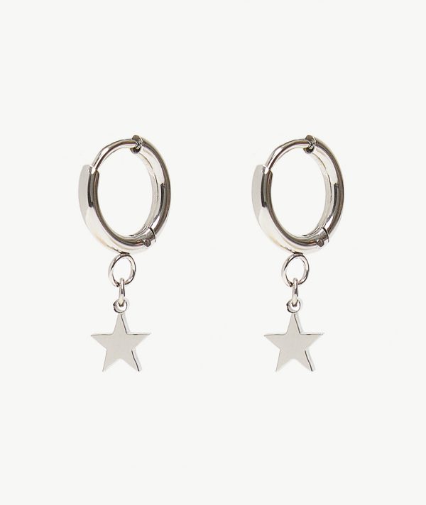 Silver Star Hoops By TFD