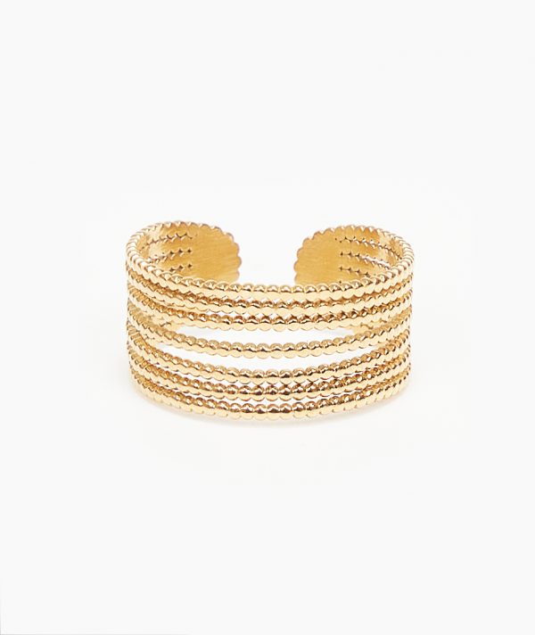 Gold 7 Lines Ring By TFD