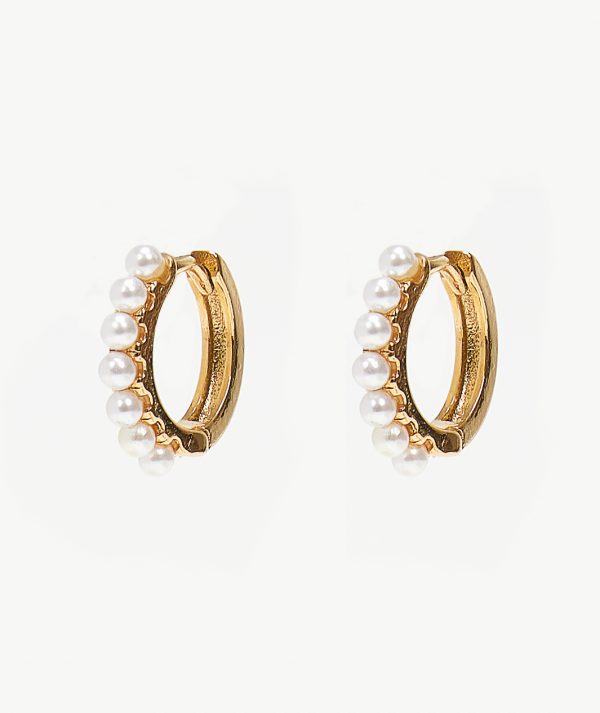 Tiny Hoops with Pearls By TFD
