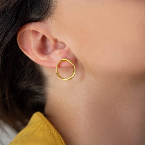 Gold Melted Wax Earrings by Xoutou's
