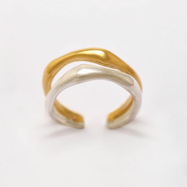 Gold and Silver River Ring by Xoutou's