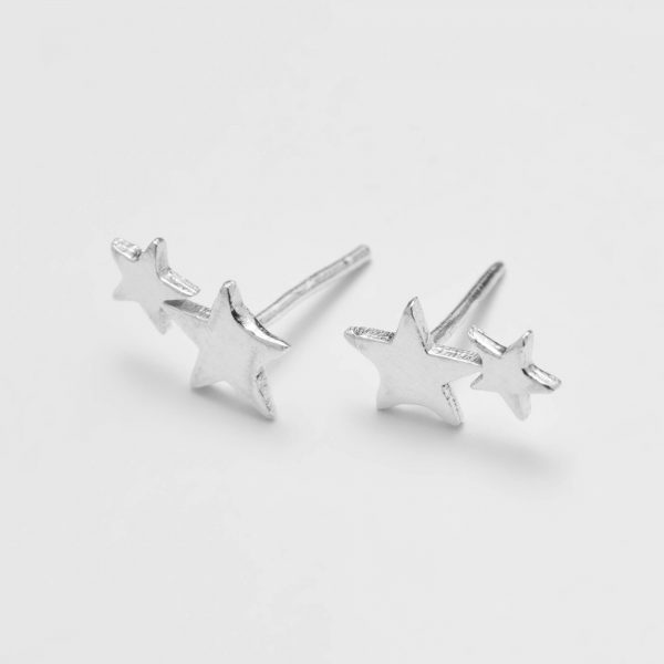 Double Star Gold Stud Earrings by Xoutou's
