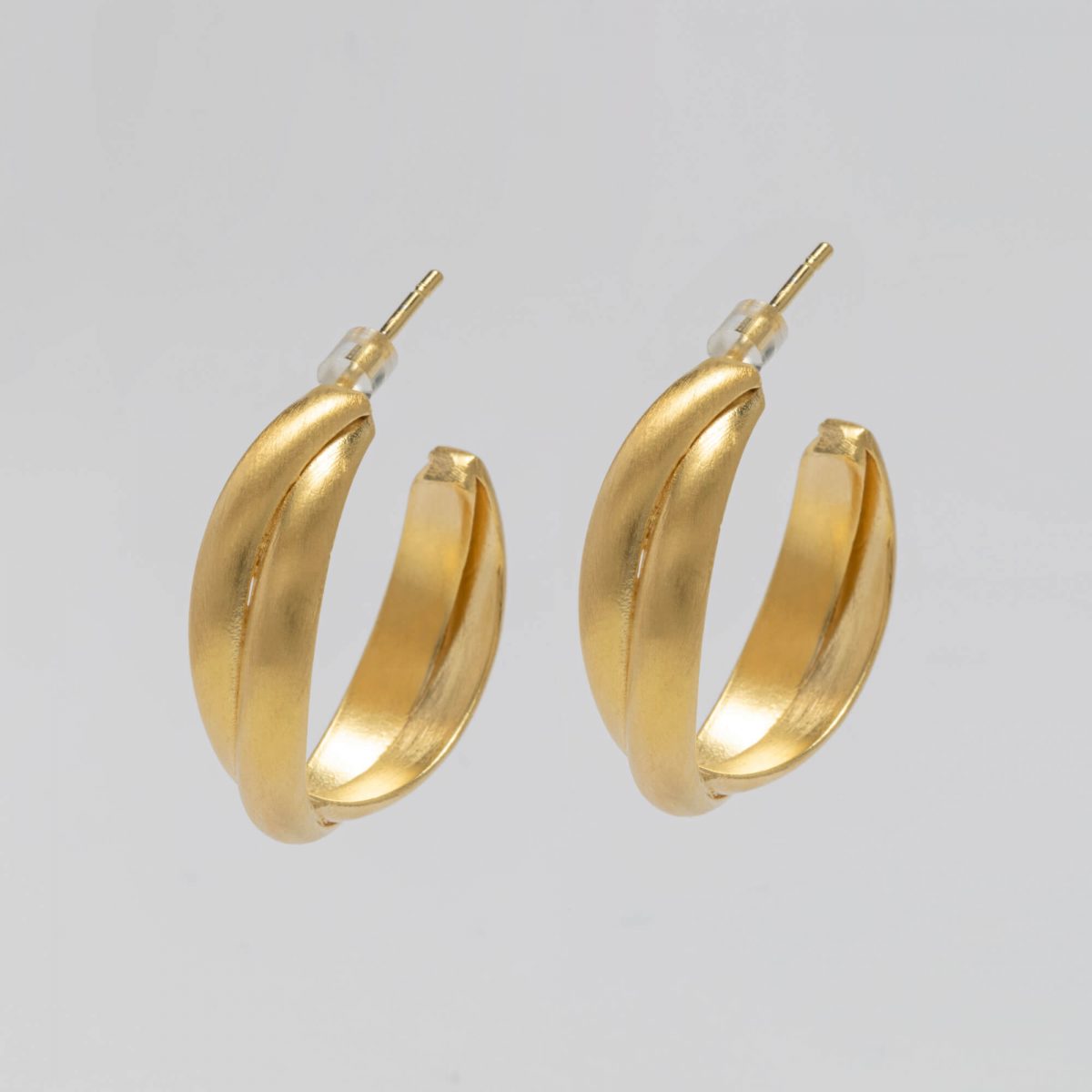 Gold Double Trouble Hoops by Xoutou's
