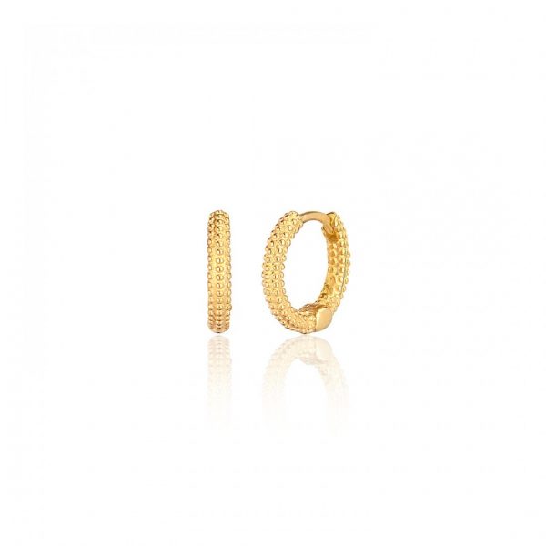 Gold Tiny Hoops with Beads