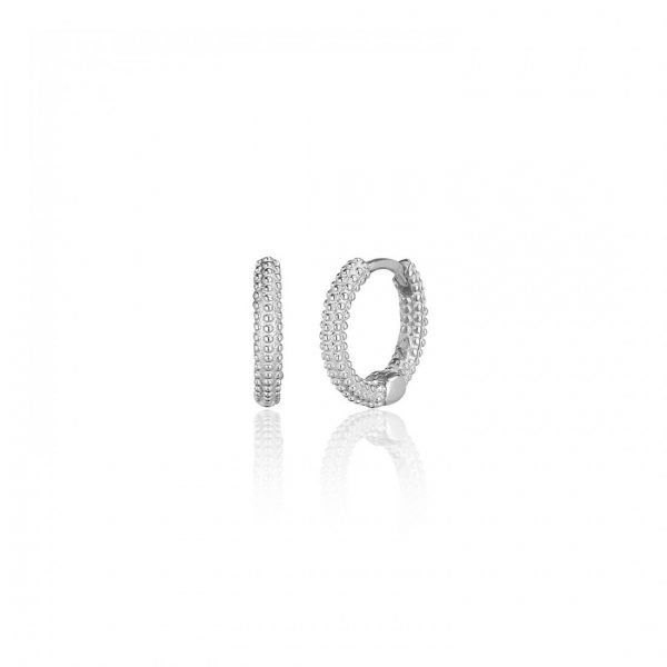 Silver Tiny Hoops with Beads