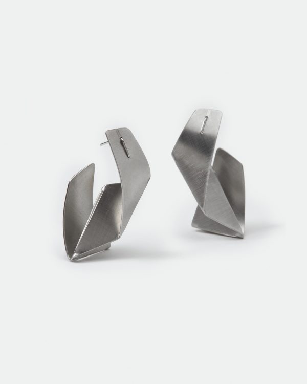 Silver Origami I Earrings by BOTH