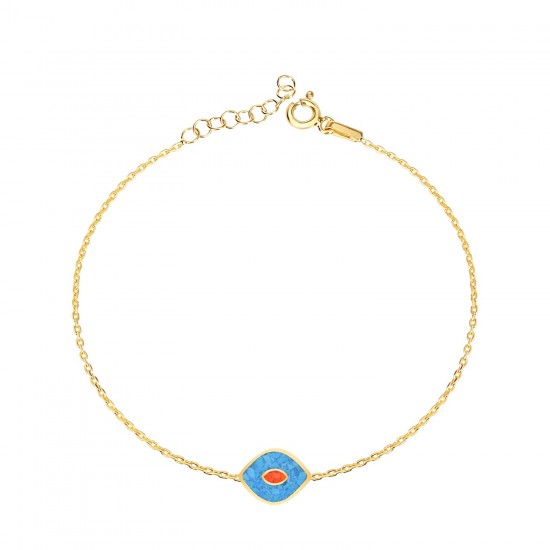 Turquoise and Red Evil Eye Bracelet
