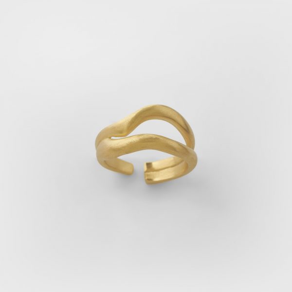 Gold Matte Go With The Flow Ring by Xoutou's