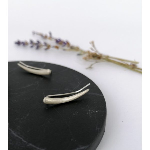 Silver Pins Climber Earrings by Art7702