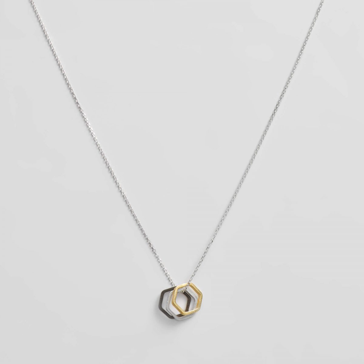 Silver Hexagon Necklace by Xoutou's