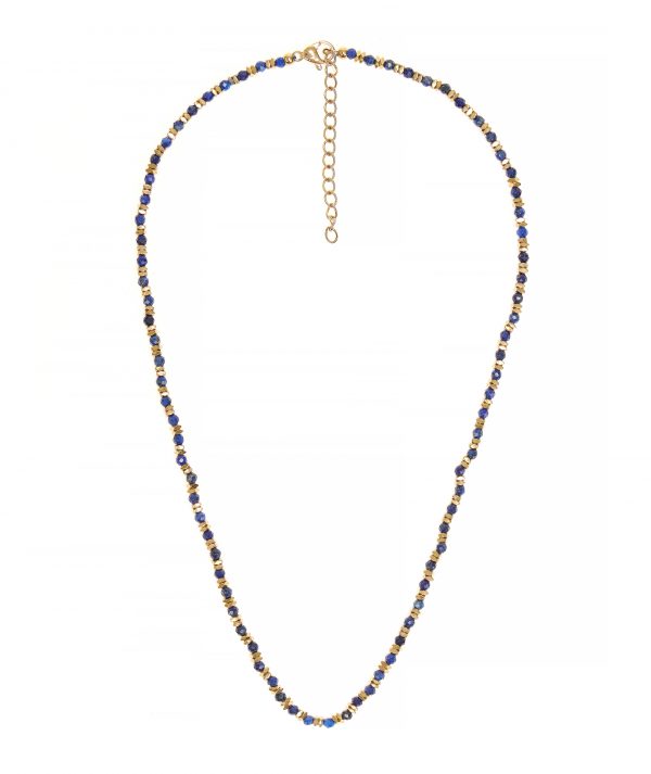 Blue Stones and Gold Squares Necklace by TFD