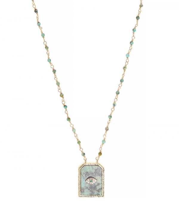 The African Turquoise Rectangle Eye Necklace by TFD
