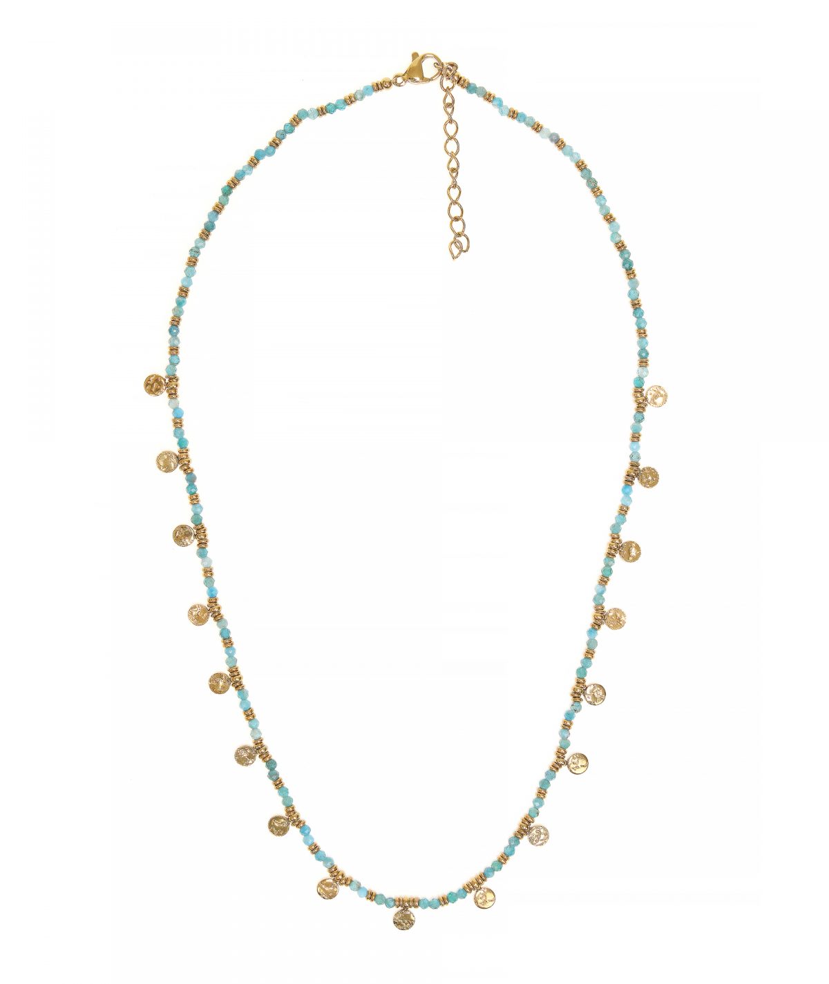 Amazonite Necklace with Gold Coins by TFD