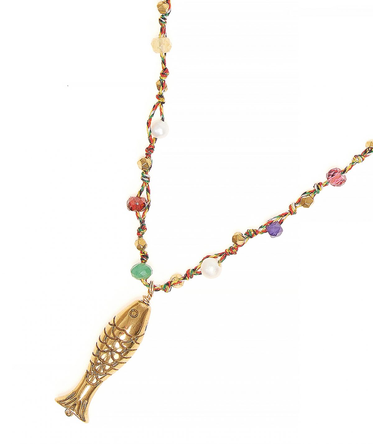 Multicolored Fish Necklace by TFD