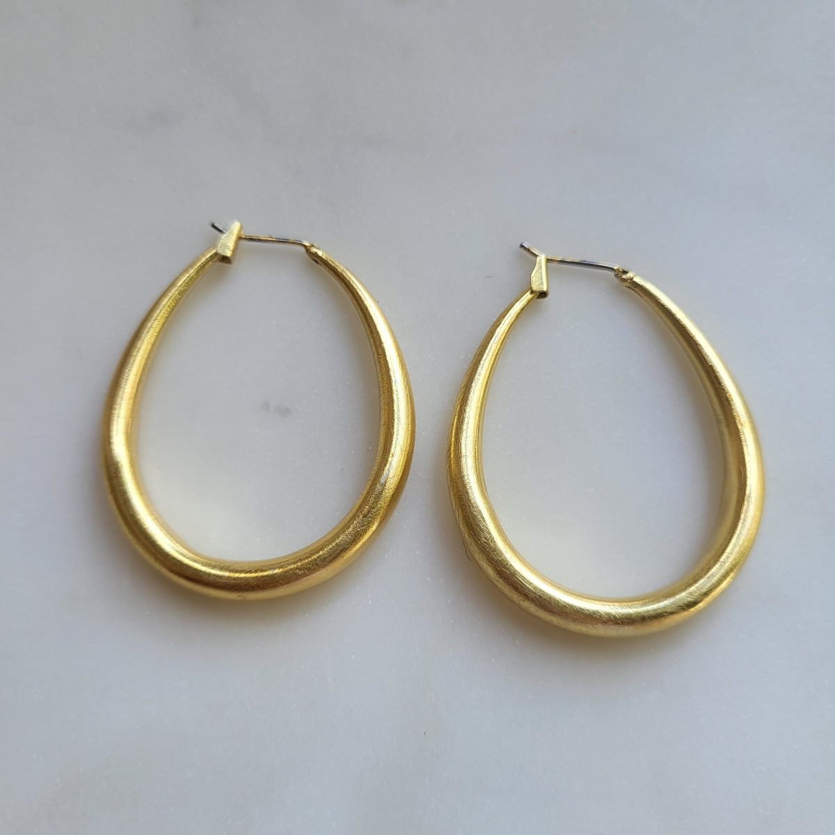 Large Gold Oval Hoops