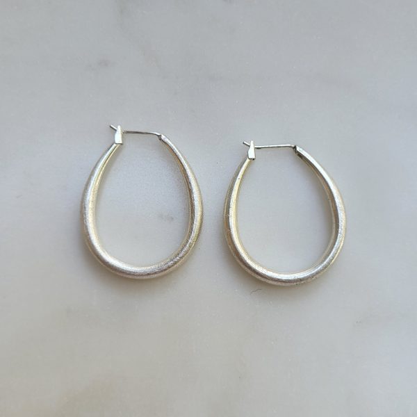 Small Silver Oval Hoops
