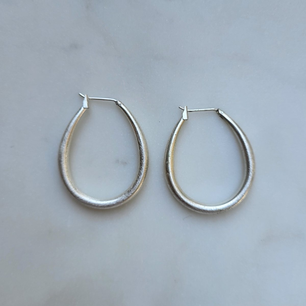 Small Silver Oval Hoops