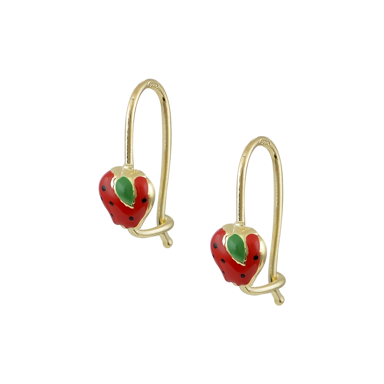 Strawberries Gold Earrings