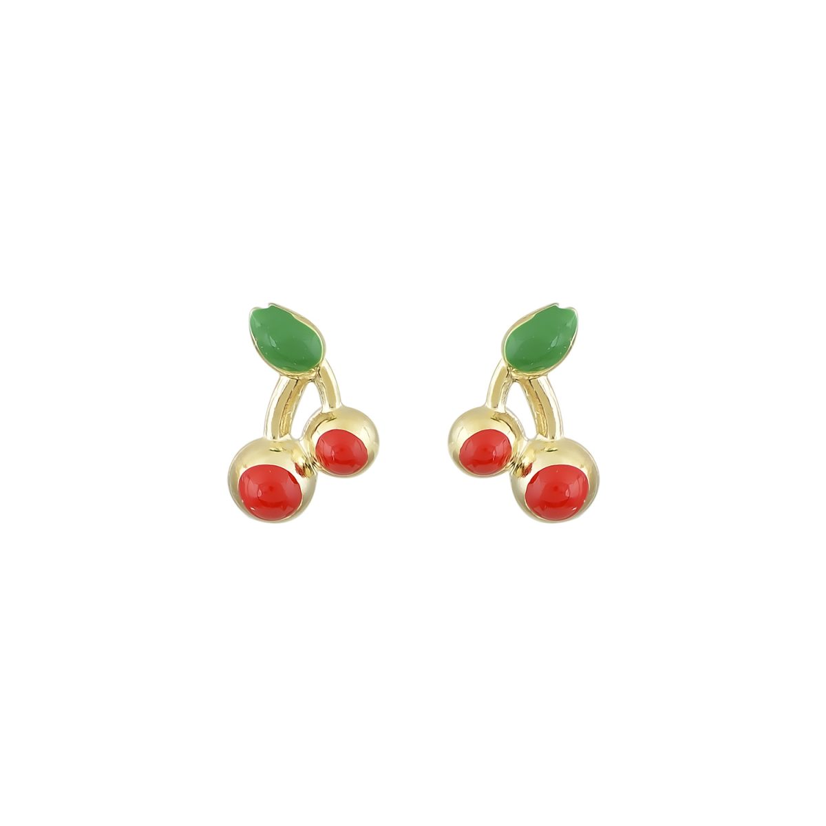 Cherries Gold Earrings