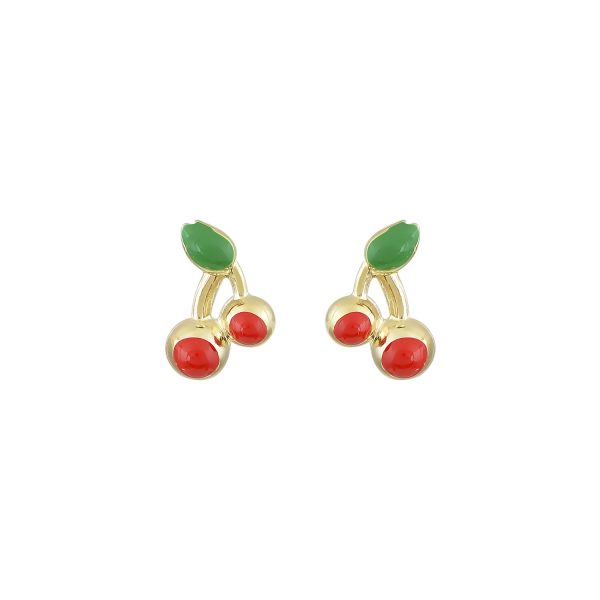 Cherries Gold Earrings