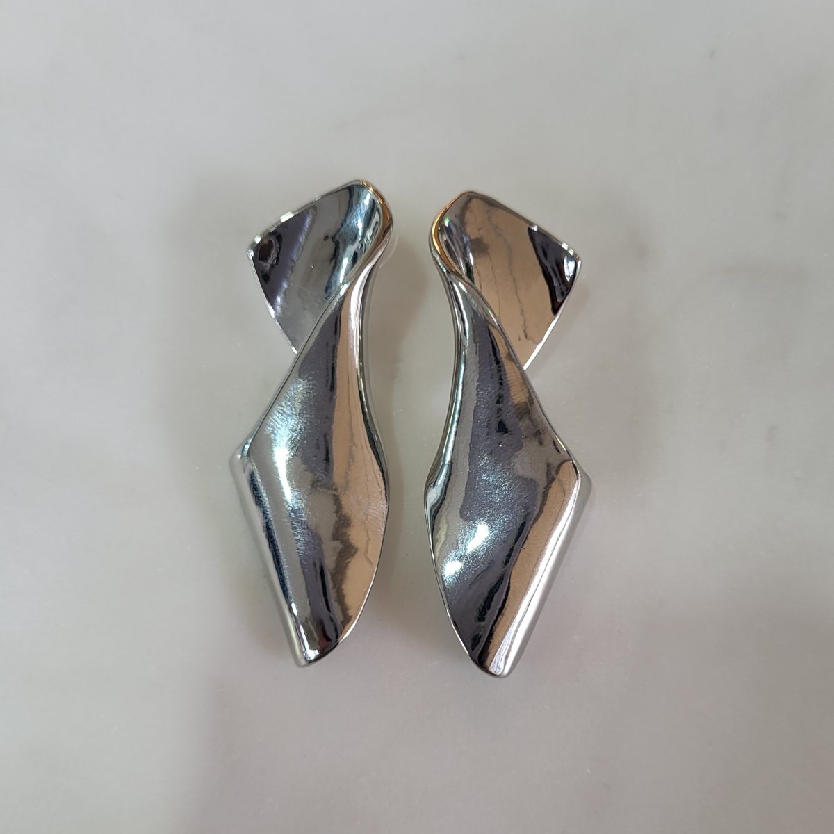 Silver Fluid Earrings No.2