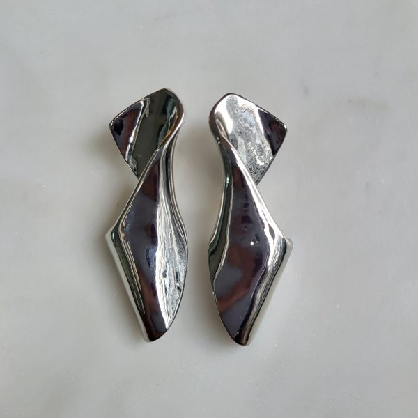 Silver Fluid Earrings No.2